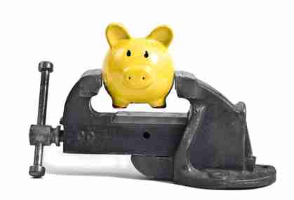Piggy bank in vice