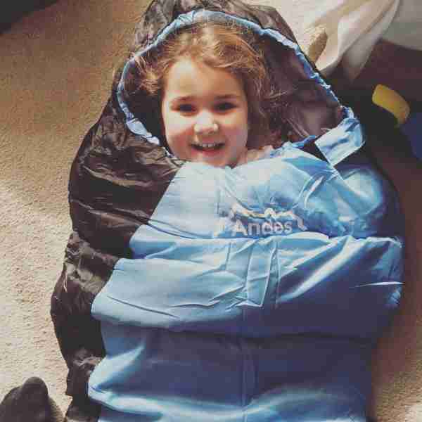Bel in sleeping bag