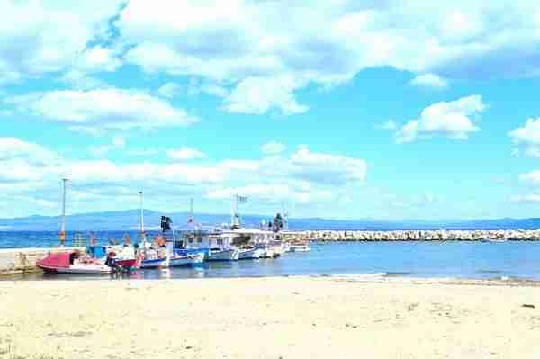 nea fokea port and fishing boats