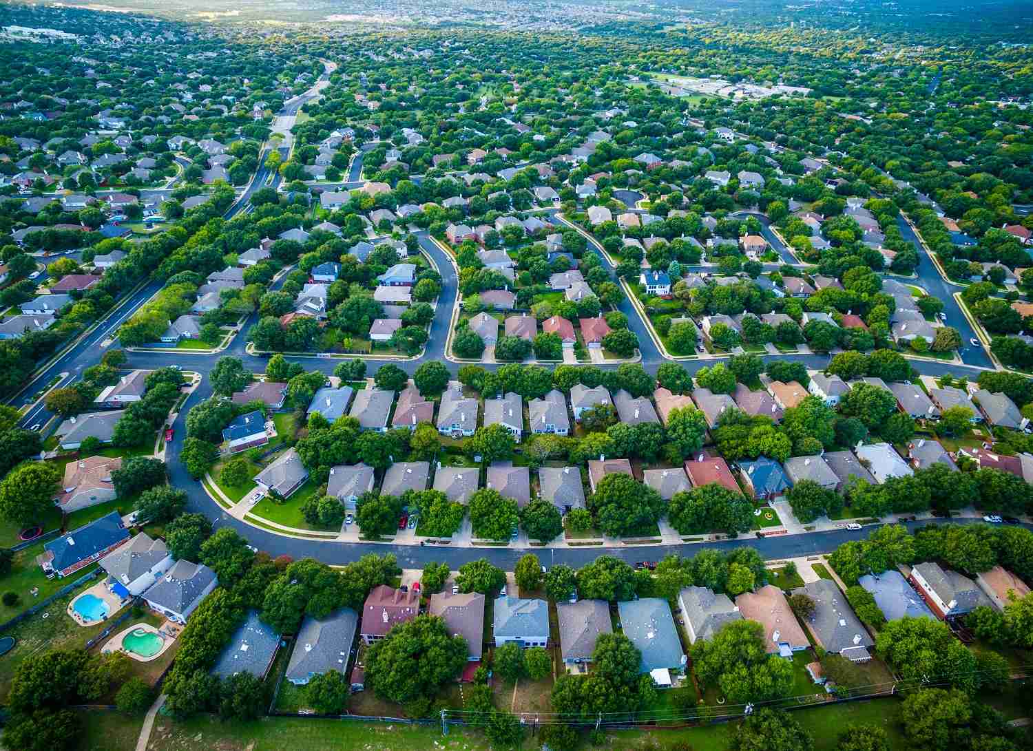 Aerial Surburb New Development Residential Homes