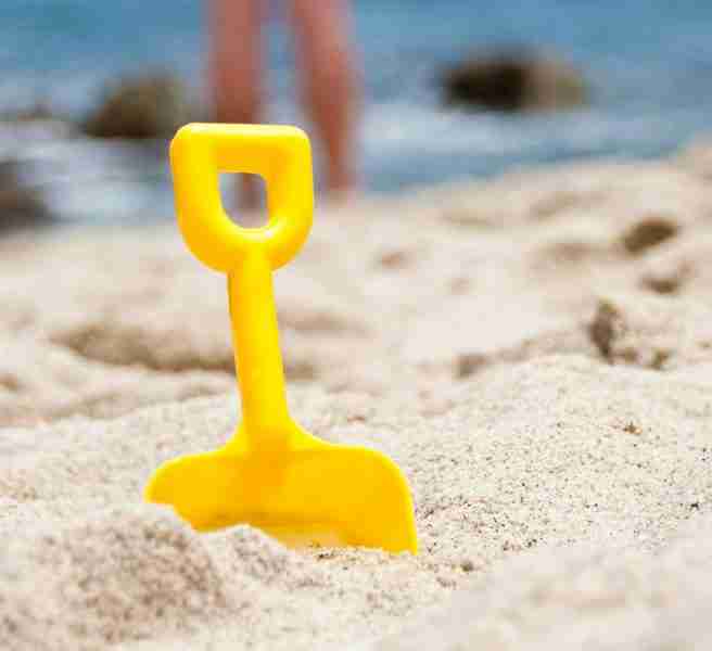 spade in sand