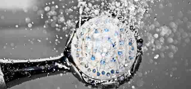 shower head spraying water