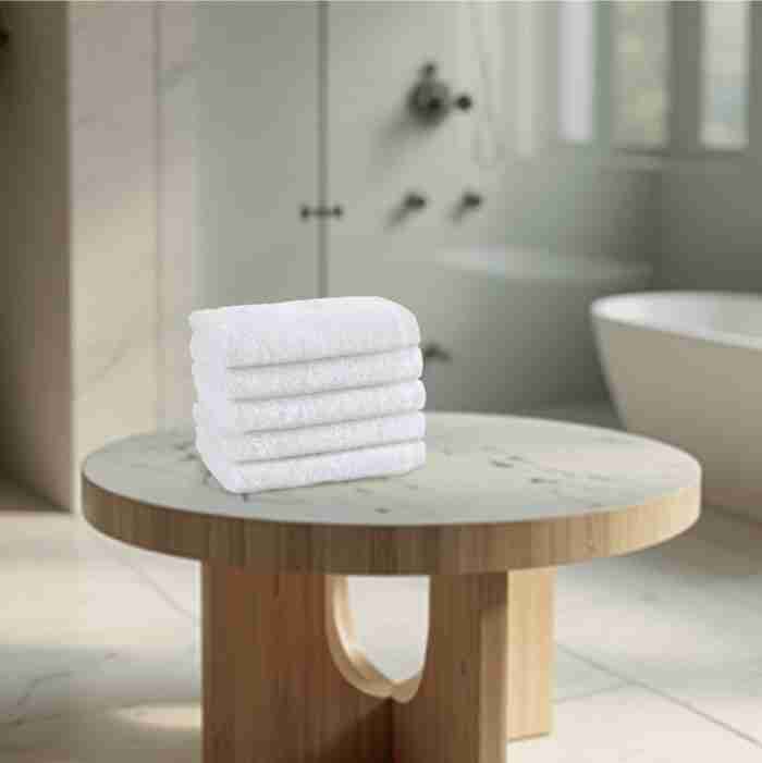 face towels on table