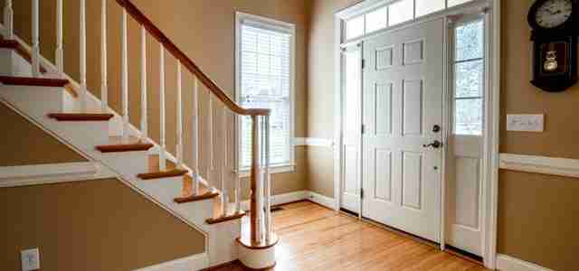 two-storey home front door with staircase