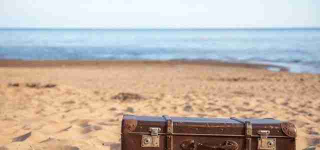 suitcase on beach
