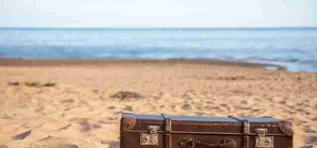 suitcase on a beach