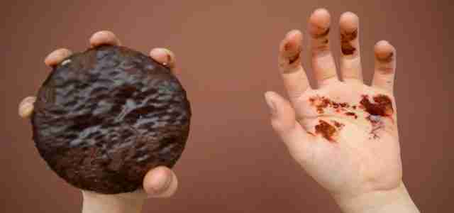 child's chocolate hands
